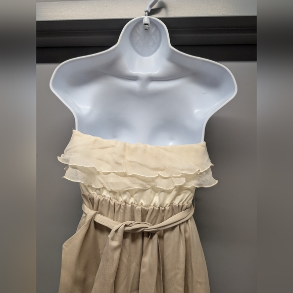 Swoon Made In USA Elegant Cream Strapless Maxi Dress - Picture 4 of 4